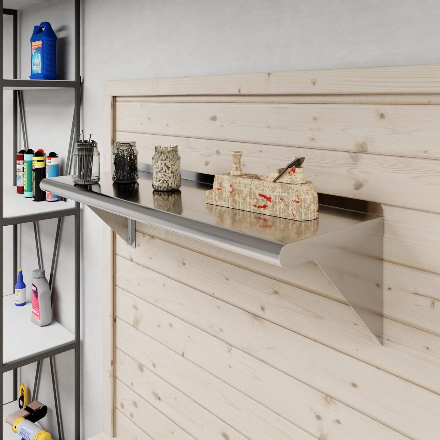 AmGood 36" Long X 12" Deep Stainless Steel Wall Shelf | NSF Certified | Appliance & Equipment Metal Shelving | Kitchen, Restaurant, Garage, Laundry, Utility Room