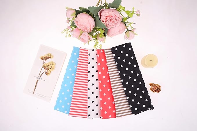 Leeven 6 Pack Headbands for Women Non Slip Soft Elastic Floral Hairbands Soft Fabric Stripe Head Bands for Girls Heart Headbands