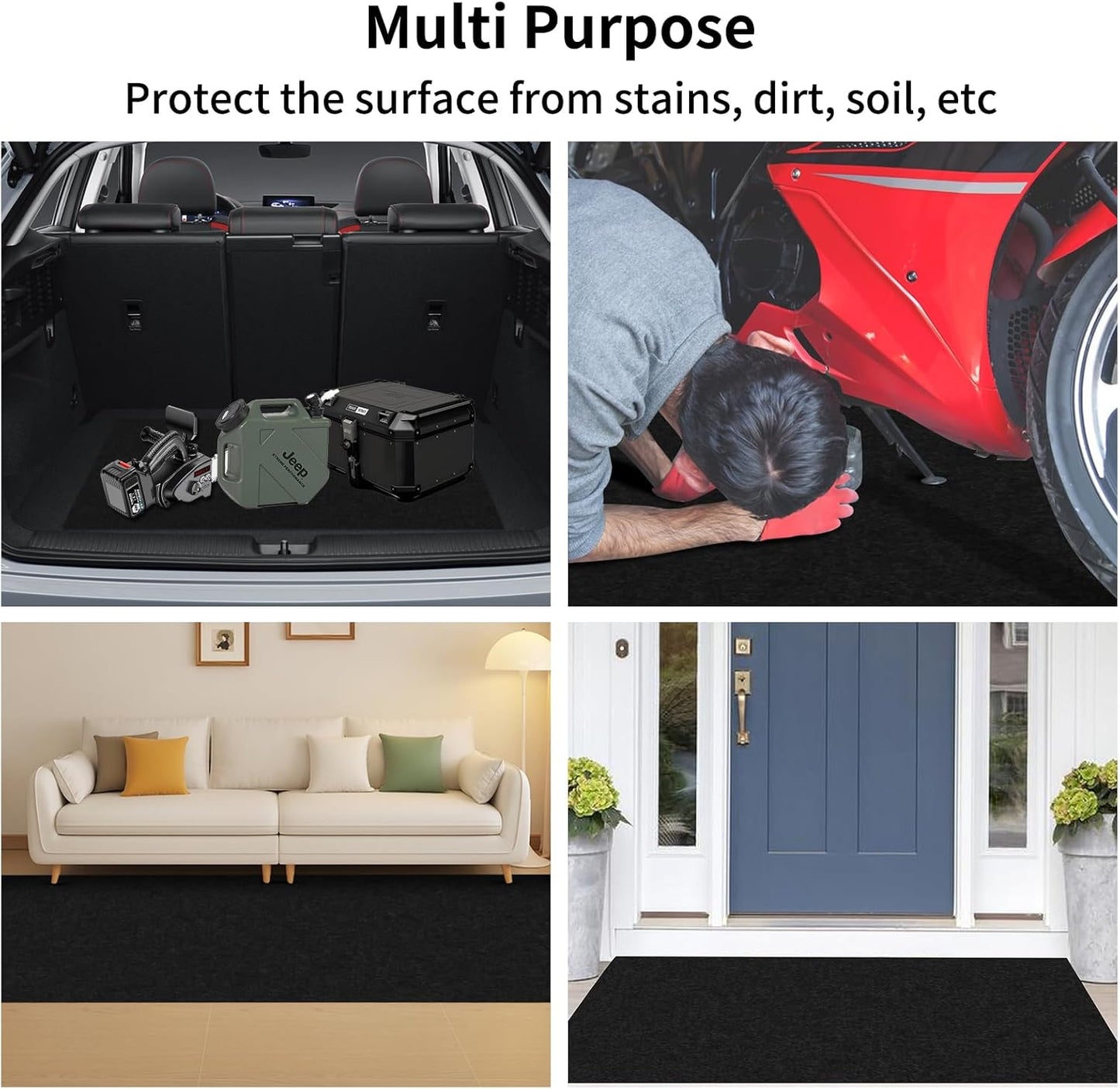 AAIN Oil Spill Mat (36" x 59"), Garage Floor Mat, Absorbent Oil Pad, Premium Maintenance Mat, Waterproof, Protect Garage Surface from Spill & Stain, Reusable, Washable, Durable, Black