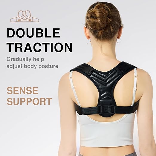 YUNYILAN Posture Corrector for Women and Men - Adjustable Shoulder Back Brace - Upper Back Pain Relief, Improve Posture Correct Hunchback Slouching Kyphosis Invisible Under Clothes
