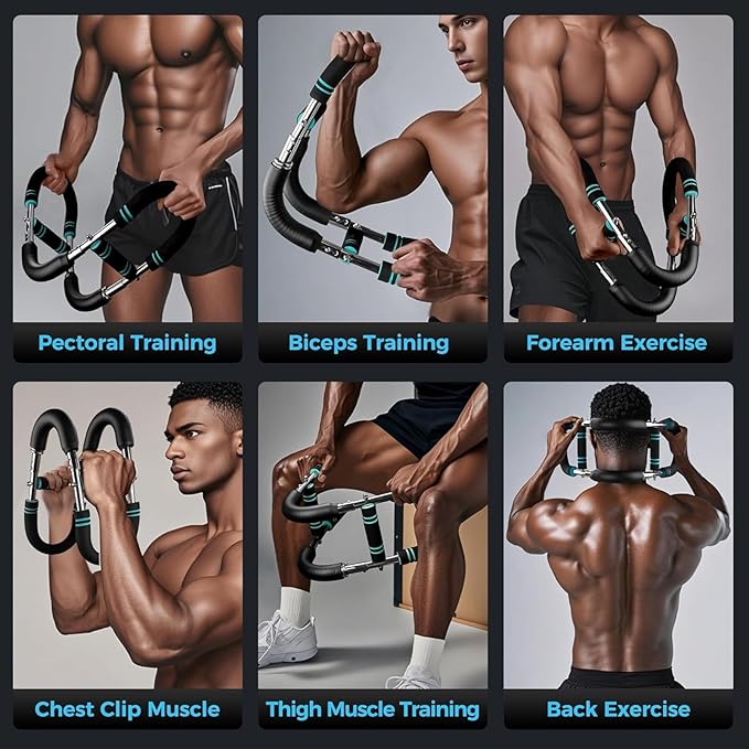 Twister Arm Trainer, Adjustable Chest Workout Equipment Upper Body Strength Training, Portable Power Twister Bar with Detachable Design, Arm Trainer, Home Gym & Travel Fitness Tool