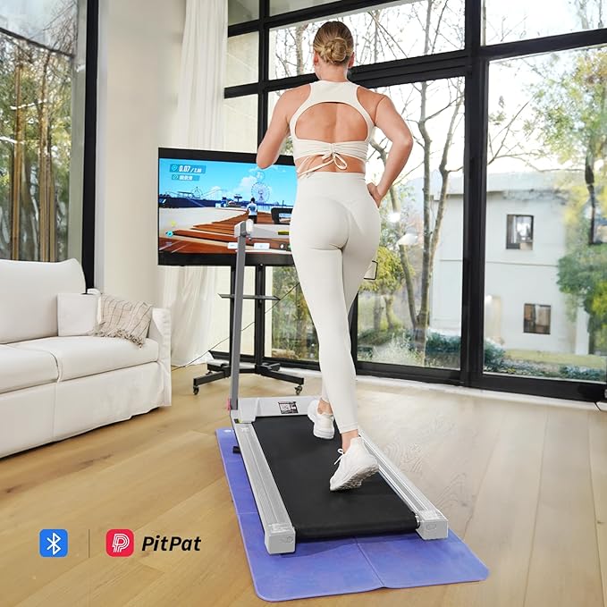 DeerRun Treadmills for Home with Incline and Handles, 3.5 HP Foldable Treadmill 350 LBS Weight Capacity for Small Spaces, Folding Running Machine with Smart APP