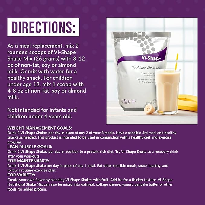 Vi-Shape Banana Bread Electrolyte 1 Shake Pouch (24 Servings) + 1 Box Banana Bread Mix-in (15 Servings) Daily Energy - Enhance Endurance