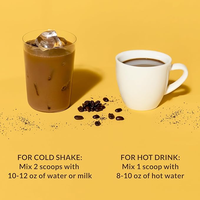 VitaHustle ONE Protein Coffee - Superfood Meal Replacement Powder, Plant Based Protein Shake Powder, Vegan. Superfoods, Vitamins, Ashwagandha, Functional Mushroom Blend (Cafe Latte) 15 Servings