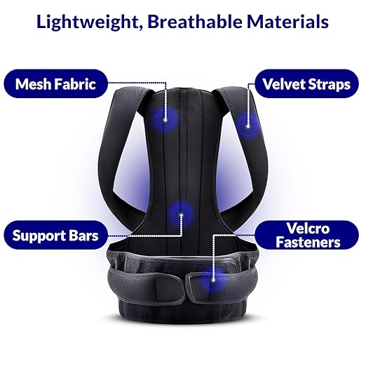 The Natural Posture Posture Corrector for Men and Women - Lumbar Back Brace and Shoulder Straightener - Helps Provide Lower Back Support and Relief - Adjustable, Comfortable and Easy to Wear