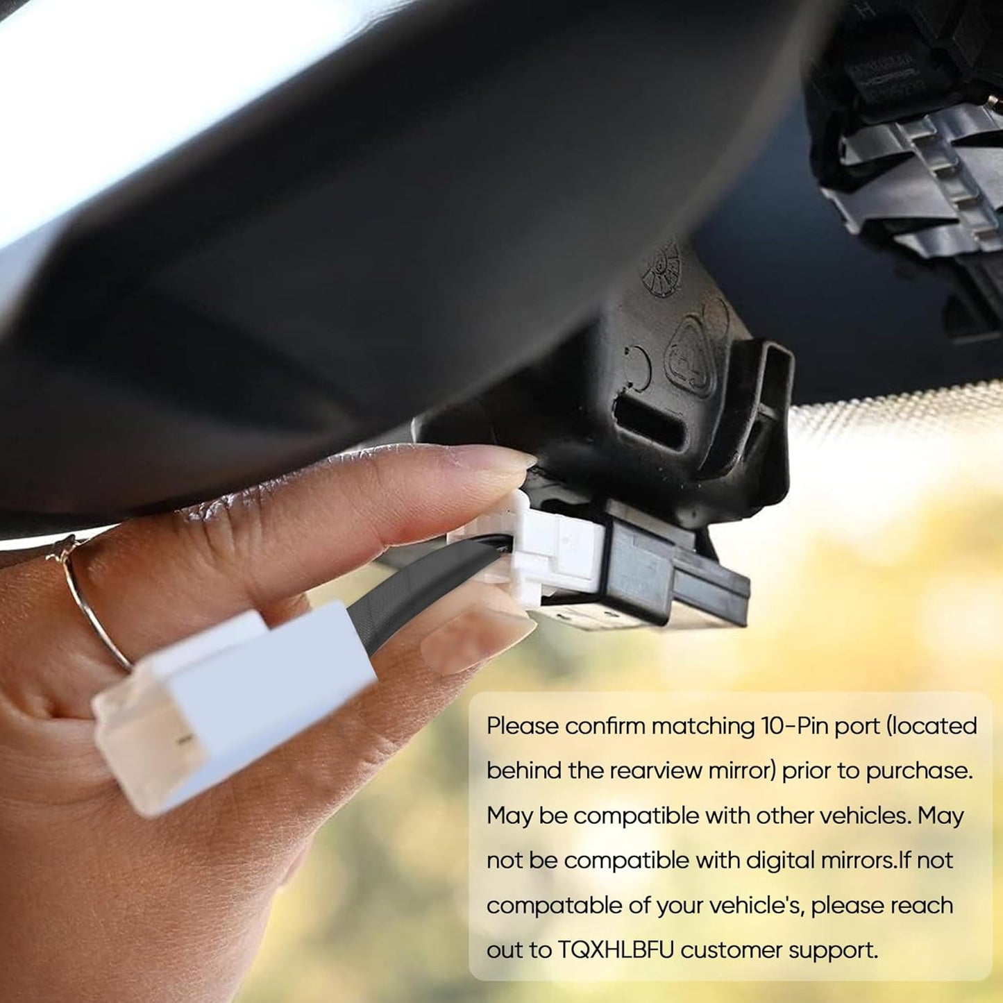 Radar Detector Power Adapter RJ11 Plug (10P Type C) Compatible with Dodge RAM,Charger,Challenger,Grand Cherokee,Chrysler,with Auto-dimming Rearview Mirror,Radar Detector Adapter Cable,Clean Install