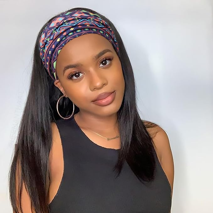 DRESHOW Wide Headbands for Women Knotted Turban HairBands Boho Head Bands for Women's Hair Non-Slip Yoga Workout Hair Accessories 4 Pack