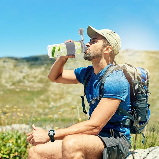 Shaker Bottle for Protein Mixes - Super Creamy Fitness Shakes, Durable, Leak-Proof Cups (Gray, 650ml/23oz)