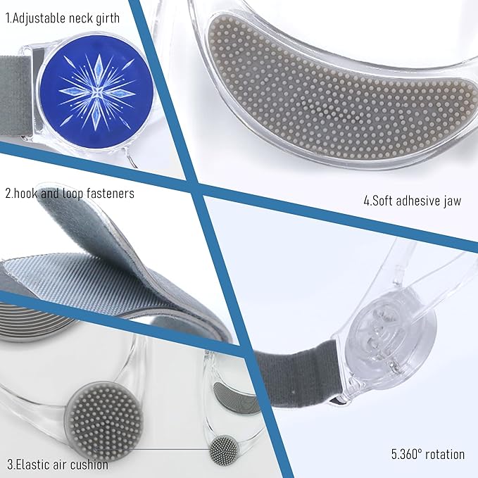 360° Adjustable Neck Brace - Cervical Collar with Neck Stretcher | Neck Orthotics for Forward Head Posture Correction and Cervical Spine Support,Neck Brace for Neck Pain and Support