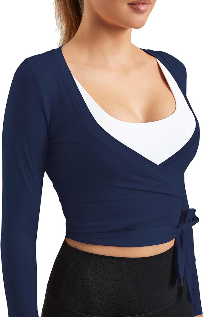 Women Tie Front Shrug Long Sleeve Bolero Cardigan Lightweight Casual Tops