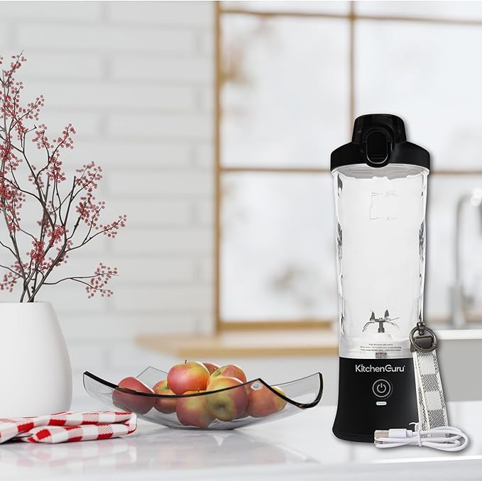 Elite Rechargeable Travel Blender: 240W Personal Smoothie Maker with 6-Leaf Blade, 600ml Capacity, and Innovative Pop-Up Design for Easy Portability - For Home or On the Go (Pink)