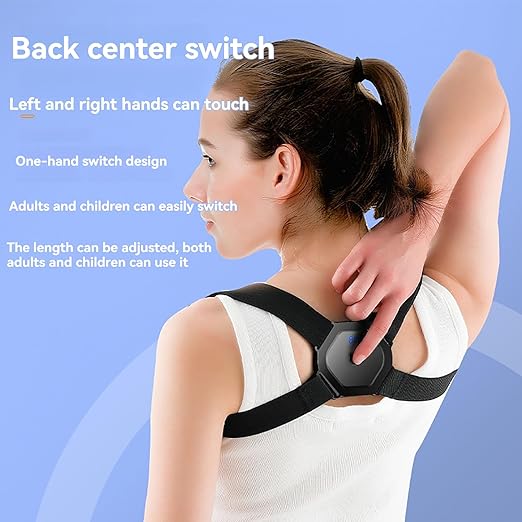Smart Posture Corrector - Adjustable Upper Back Brace with Vibration Intelligent Posture Reminder, Posture Trainer for Kids, Help to Keep Right Posture (J2000)