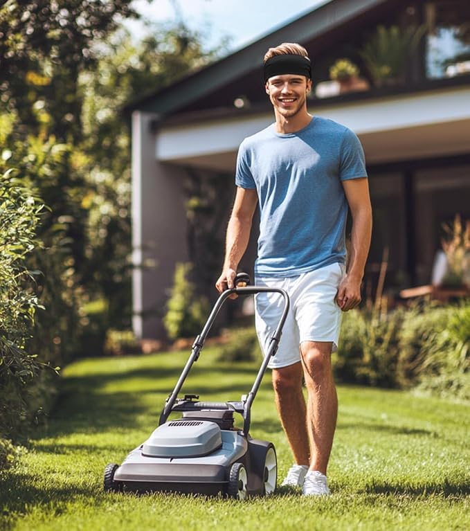 Sport Sweatbands for Men and Womem, 4 Pack, Double-Layer Workout Headbands, Sweat Wicking Hairbands for Fitness Running Football