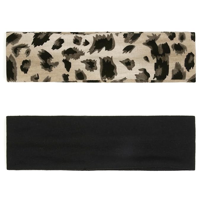 TERSE Cheetah Headbands for Women Short Hair Non Slip Elastic Sweat Hairbands Leopard Print Soft Fabric Hair Bands Workout Yoga Running Sport Thin Hair Wrap for Girls