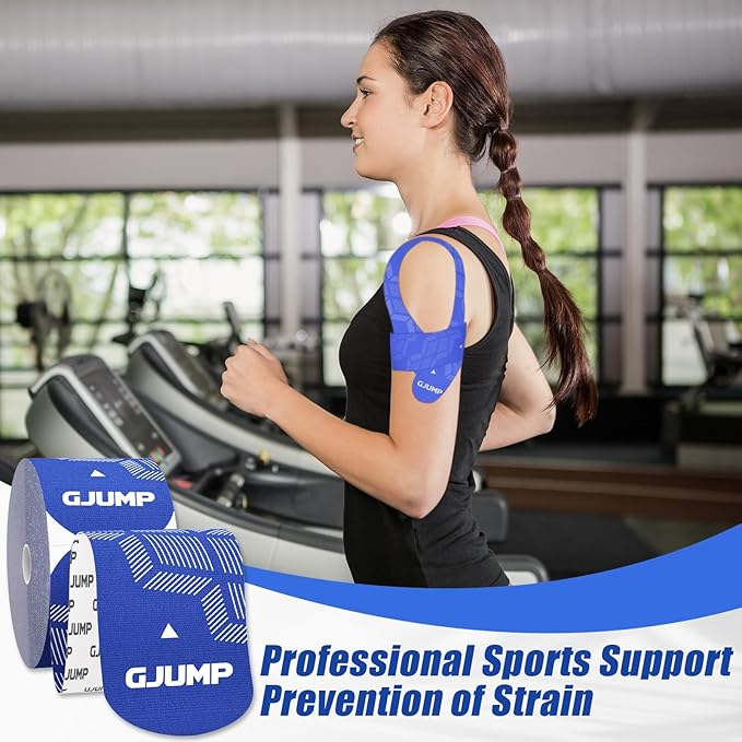 Kinesiology Tape, Original Cotton Elastic Athletic Tape for Muscle Strain Relief & Joint Support, 40 Count Precut Strips 2 Rolls, Waterproof & Breathable Sports Tape for Support and Recovery