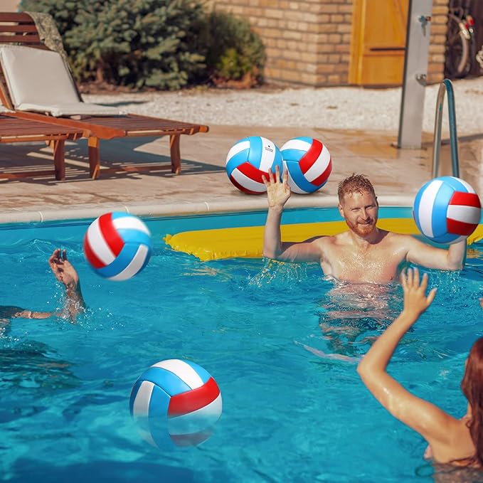 Vinsot 12Pcs Size 5 Recreational Volleyballs with Air Pump Regulation Soft Volleyball Ball for Outdoor Indoor Play Waterproof Volleyball Bulk for Beginner Gym Training Beach Swimming Pool
