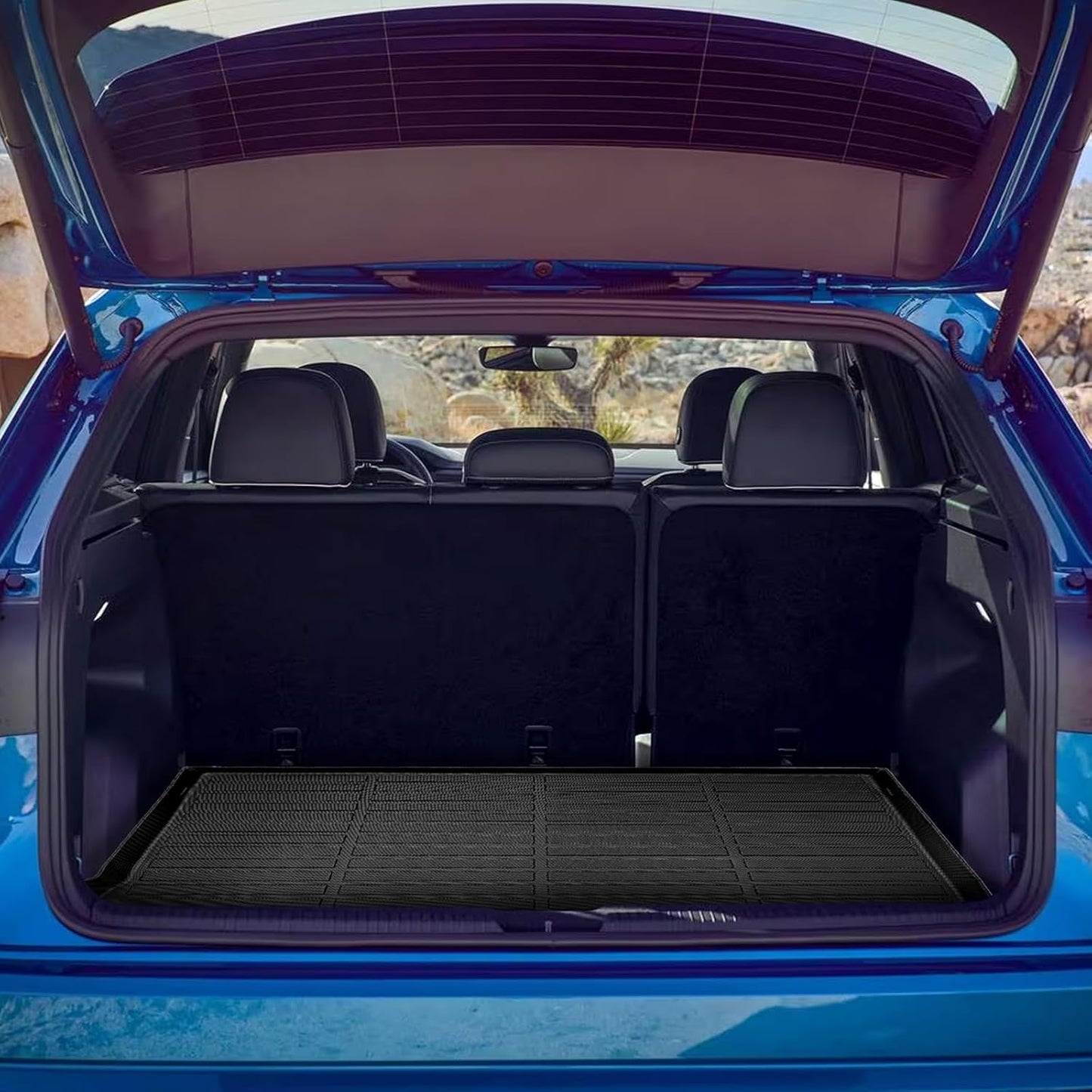 GINOWY-Floor Mats & Cargo Liner Set for Volkswagen Atlas Cross Sport 2020-2025, 5 Passenger, TPE All Weather Car Mats Floor Liners for VW Atlas Cross Sport Cargo Trunk Mat Accessories Mats