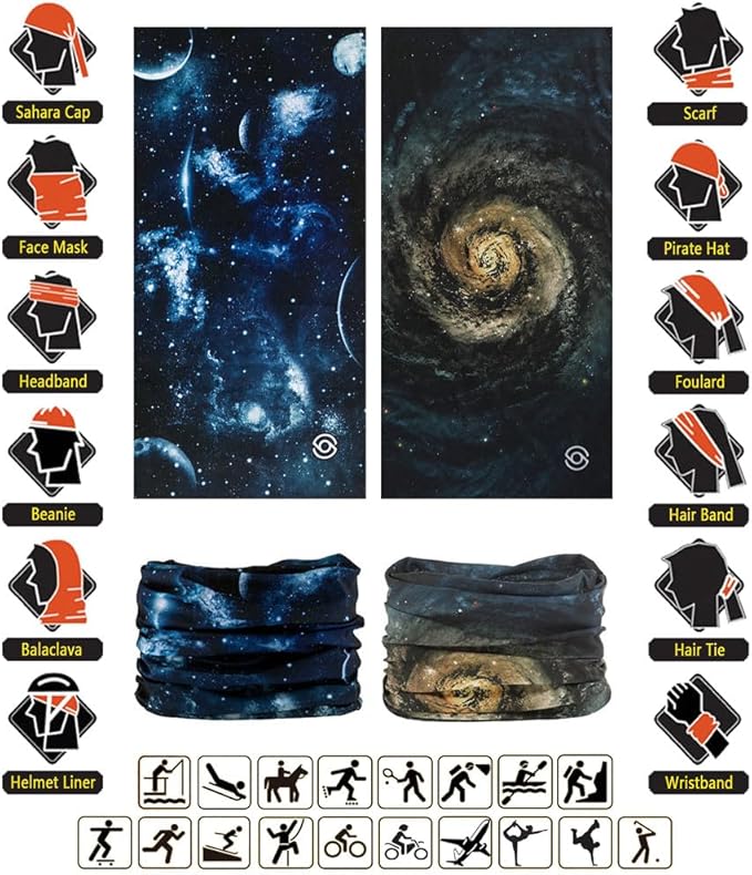 Headband Neck Gaiter Head Wrap Headwear Face Mask Magic Scarf Bandana for Men and Women