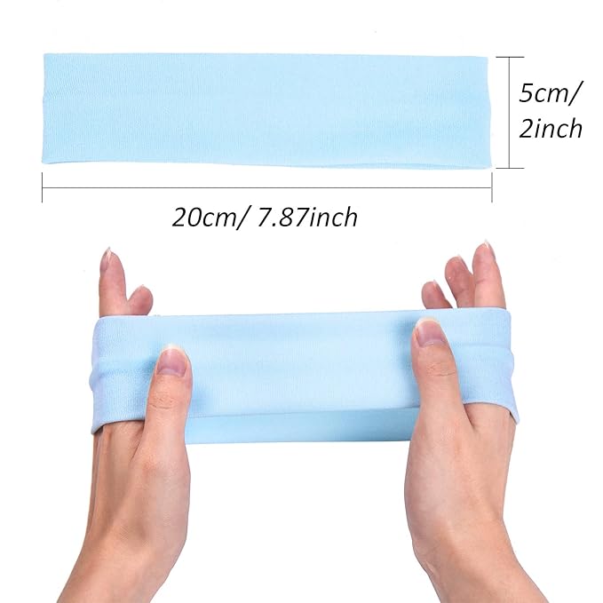 DERAYEE Women Yoga Hair Bands, 12 Colors Soft Elastic Headbands for Sport Workout Head wrap accessories