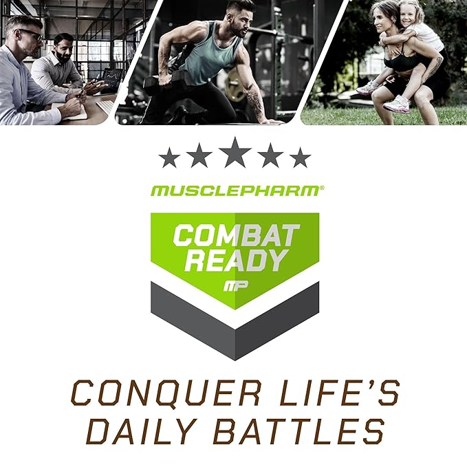 MusclePharm Combat Ready High Protein Shakes Ready to Drink, 40g Protein, 8g BCAAs, 8.7g Glutamine, 5g Fiber, No Added Sugar, Gluten Free, Salted Caramel, 17 Fl Oz (Pack of 12)