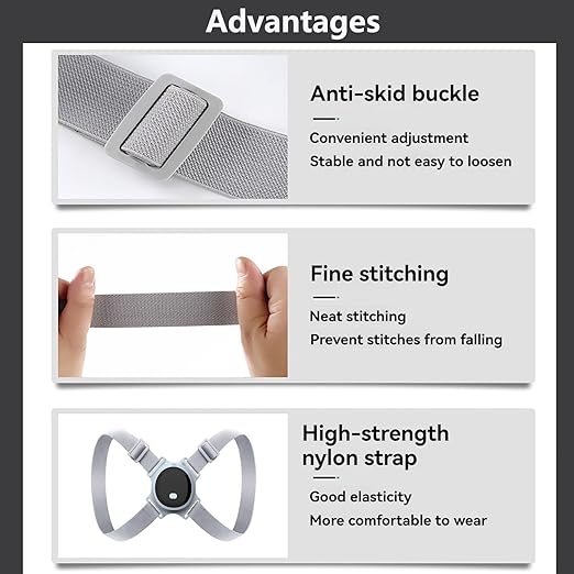 Smart Posture Corrector - Adjustable Upper Back Brace with Vibration Intelligent Posture Reminder, Posture Trainer for Kids, Help to Keep Right Posture (W3000)
