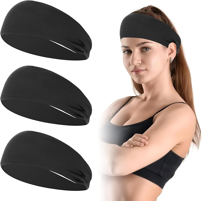 Sports Headbands for Women, Moisture Wicking Workout Headband, Stylish Comfortable and Stretchy Non Slip Headband, Sports, Yoga, Running Essentials for Women, Sweat Absorption and Quick Drying