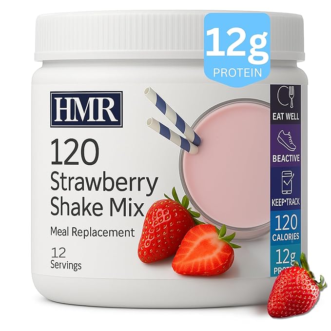 HMR 120 Shake Meal Replacement Powder | Strawberry Shake Mix to Support Healthy Weight Loss | 12g of Protein | Nutritional Drink | Low Calorie Food | 12 Servings