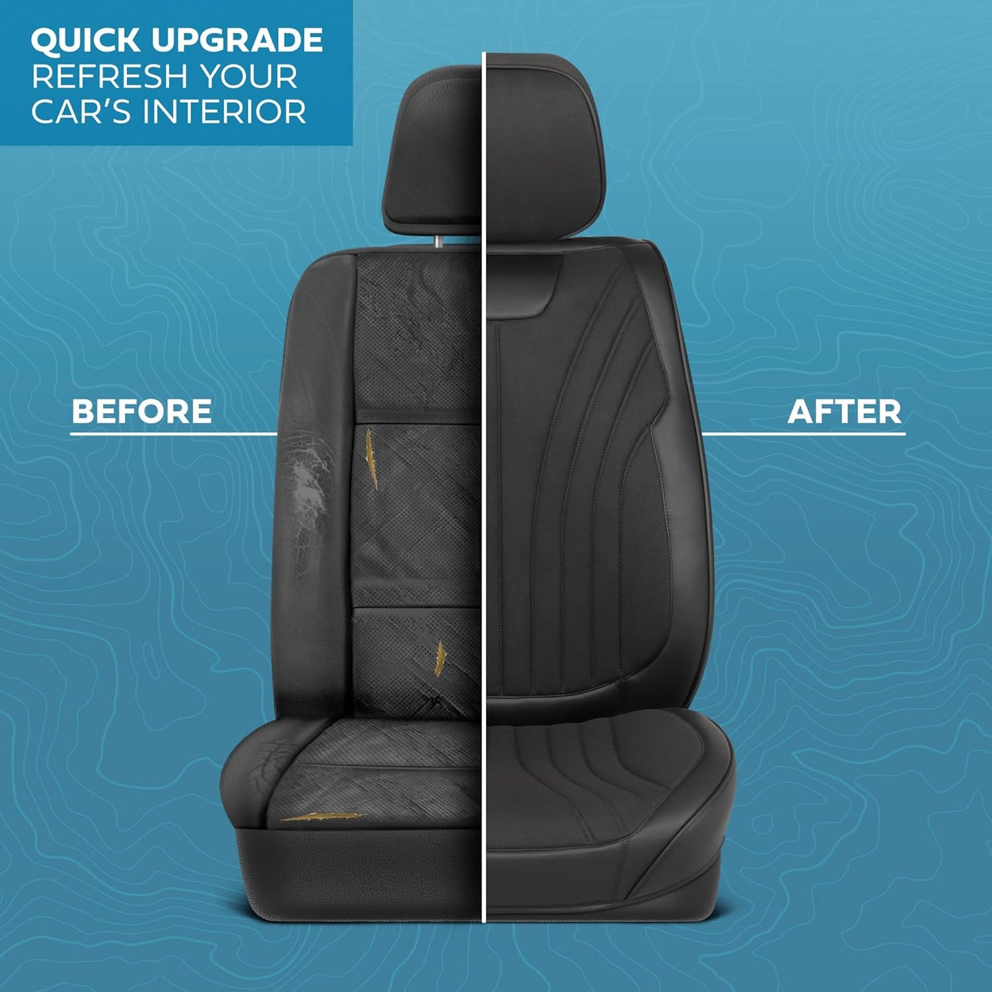Elite Edition Faux Leather & Suede Seat Covers for Cars, Trucks, & SUV - 2 Black Car Seat Covers for Front Seats - Universal Fit Car Accessories Automotive Interior Cover Protector for Cars