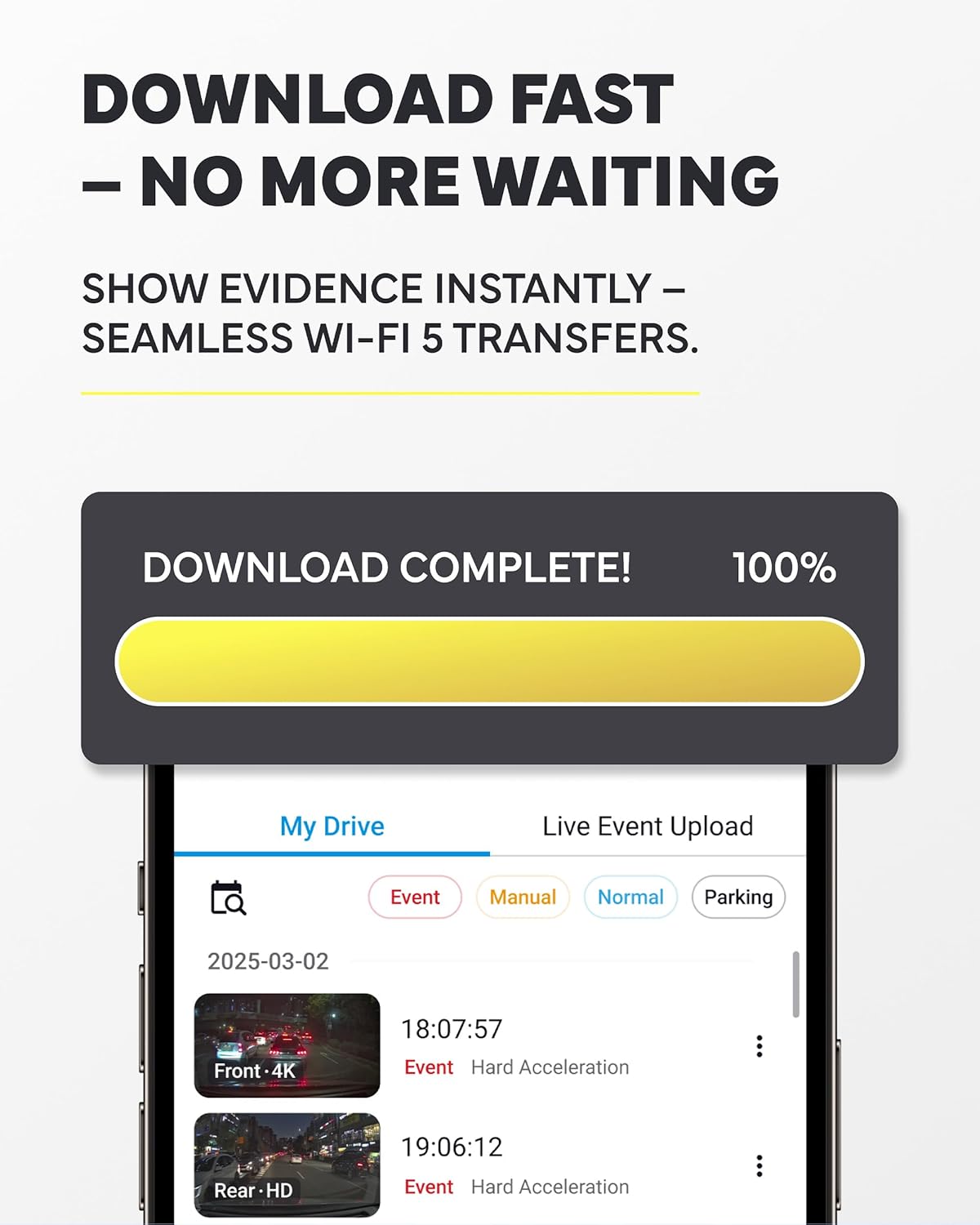 BlackVue Elite 8-1CH Dash Cam – 2K QHD Front Camera with STARVIS 2 Sensor, HDR, Smart Parking Mode, Power Saving, Event Detection, GPS, G-Sensor, USB-C Installation(512GB)