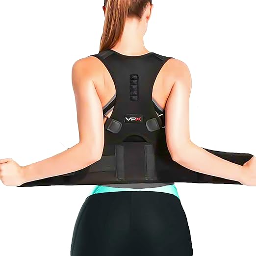 Magnetic Posture Corrector, Men and Women, Fully Adjustable Padded Back Supporter, All Day Pain Relief, Lumbar, Neck, Spine, Shoulders, Scoliosis Support