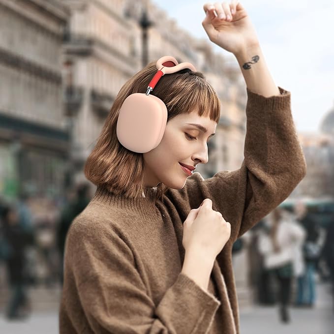 Silicone Case Cover for AirPods Max Headphones, Anti-Scratch Ear Pad Case Cover/Ear Cups Cover/Headband Cover for AirPods Max, Soft Sweat-Proof Silicone Protector Accessories for Apple AirPods Max