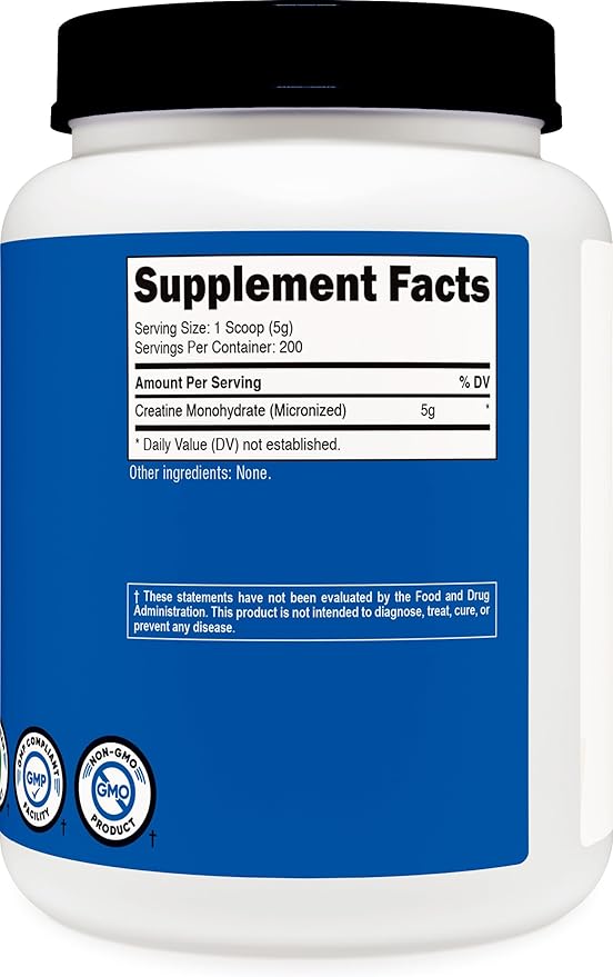 Nutricost Creatine Monohydrate Micronized Powder (1 KG) - Pure Creatine Monohydrate