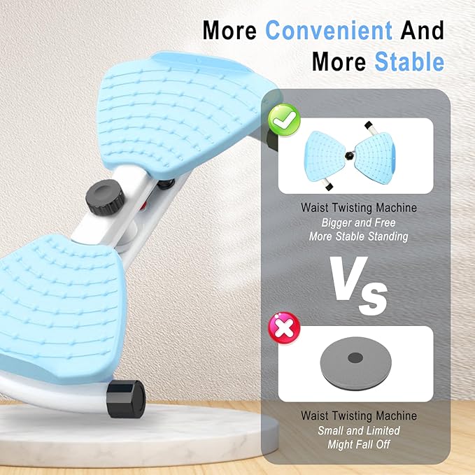 Waist Twister Machine with Resistance Bands - 300 lbs Weight Capacity, Non-Slip Twist Board, Noiseless Ab Twister for Belly Fat Loss, Home Gym Equipment for Women/Men