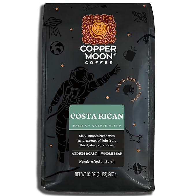 Copper Moon Medium Roast Whole Bean Coffee, Costa Rican Blend, 2 Lb