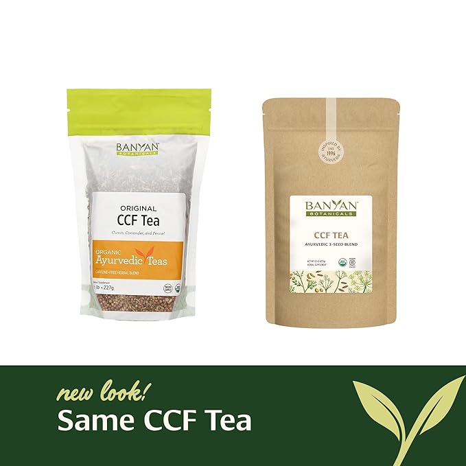 Banyan Botanicals CCF Tea (Cumin, Coriander, Fennel) – Organic Traditional Ayurvedic Detox Tea For Supporting Digestion & Gentle Cleansing* – ½ lb. – Non-GMO Sustainably Sourced Vegan