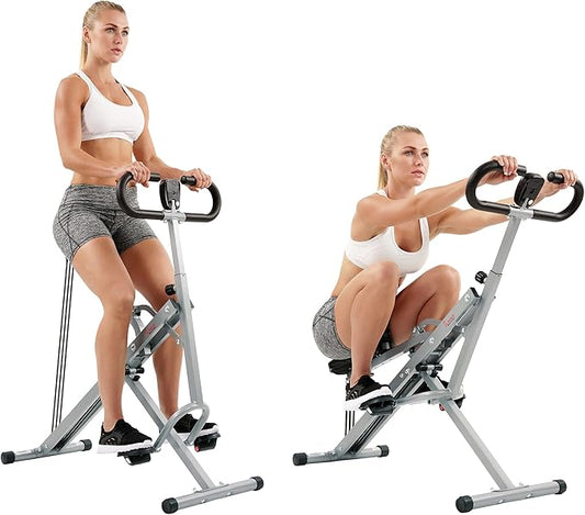 Sunny Health & Fitness Row-N-Ride Squat Machines for Home Glutes and Abs The Assist Trainer Workout Exercise Gym Butt Builder Equipment