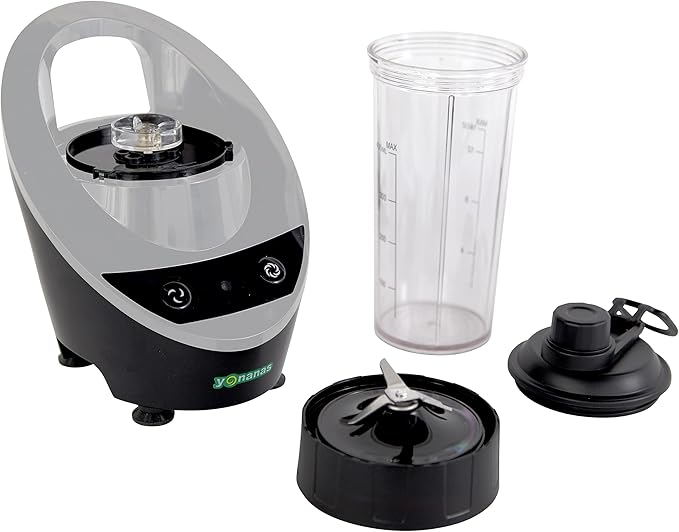 Yonanas Personal Blender with 13.5-Ounce Portable Cup and Drinking Lid for Shakes and Smoothies, BPA Free, 300-Watts, Gray