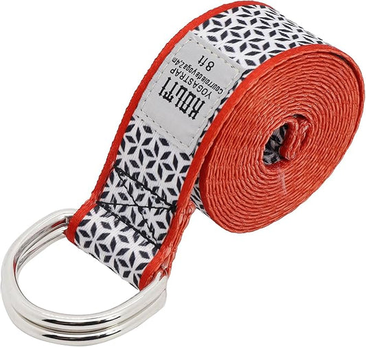 Yoga Exercise Adjustable Straps 8FT with Durable D-Ring for Pilates & Gym Workouts | Hold Poses, Stretch, Improve Flexibility & Maintain Balance