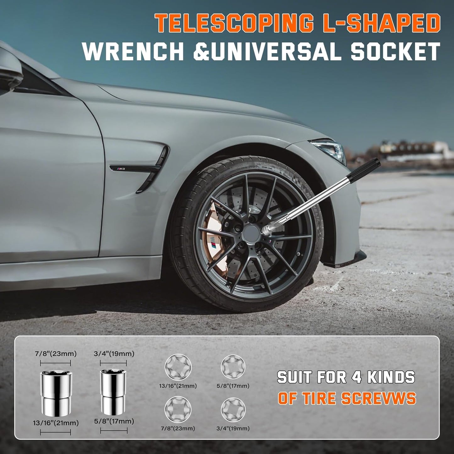 Scissor Jack 3 Ton, 4.1"-18.3" Lifting Car Jack, Heavy Duty Car Jack Kit, Portable Tire Changing kit with Lug Wrench, Tire Jack Tool for Car SUV MPV