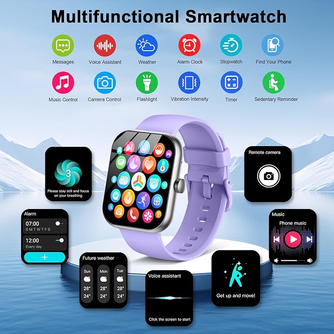 Smart Watch (Answer/Make Call), 1.96" HD Smartwatch for Women, 2025 Fitness Watch with 112+ Sport Mode/Pedometer/Calories/Sleep/Heart Rate Monitor, IP68 Waterproof Fitness Tracker for Android/iOS