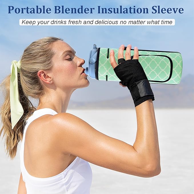 Storage Sleeve Bag for Ninja Blast Portable Blender with Shoulder Strap and Accessory Pocket Compatible with Ninja BC151NV/BC51NV/BC151BK/BC151CR/BC151EM/BC151PR/BC151WH Blast Portable Blender (Green)