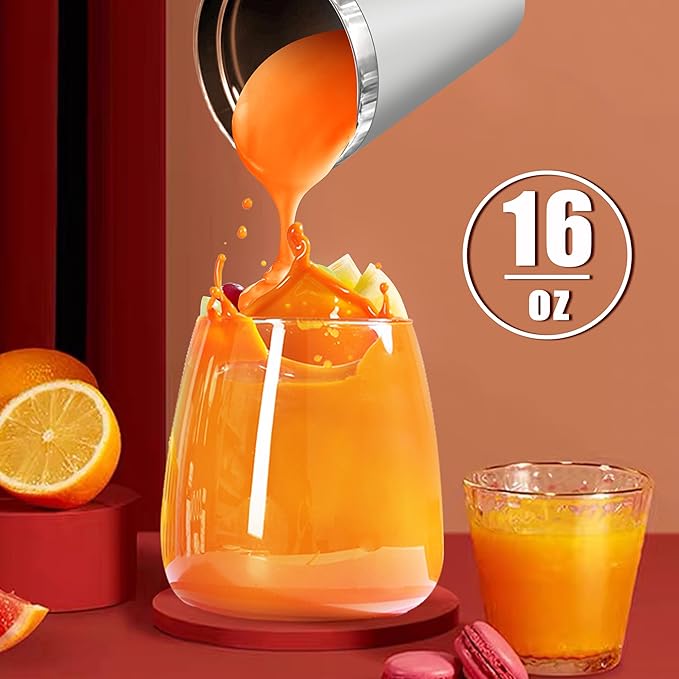 Wamife Portable Blender 16oz personal blender-Portable Blender for Shakes and Smoothies,USB-C Rechargeable,Durable Stainless Steel Blades for Powerful Blending Performance,for office gym - INNOCENCE