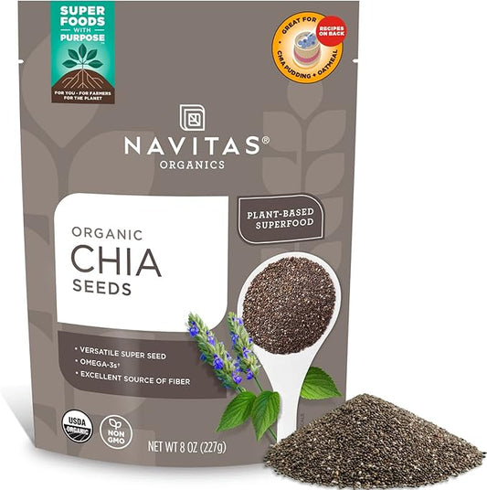 Navitas Organics Chia Seeds, 8 oz. Bag, 19 Servings - Organic, Non-GMO, Gluten-Free