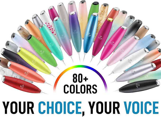 Zulay Kitchen Milk Frother Wand (2 Batteries Included) - Easy-Clean Drink Mixer - Electric Coffee Frother for Frappe, Matcha & Mimosa