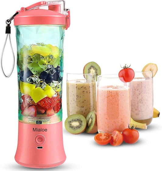 Portable Blender, for Shakes and Smoothies with 6 Blades Mini Blender 20 Oz for Kitchen,Home,Travel (Sakura Pink)
