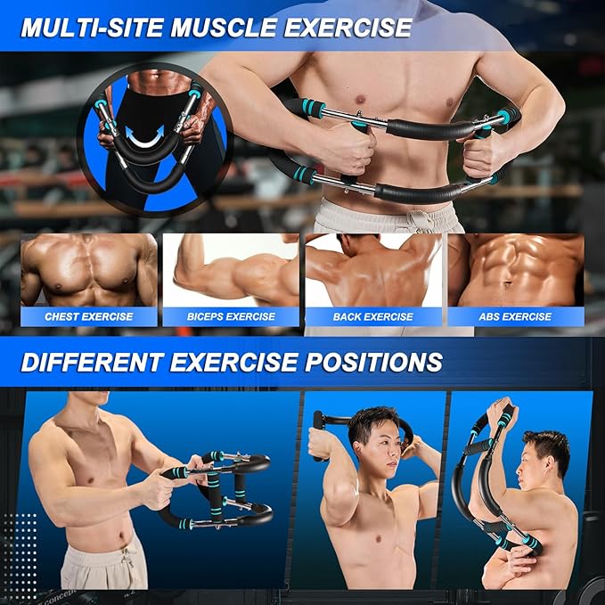 Twister Arm Trainer for Men, Chest Workout Equipment. Adjustable Chest Trainer with 4 Spring. Forearm Strengthener, Fitness Equipment, Forearm Exerciser.Home Gym Exercise Equipment 30-110 lbs