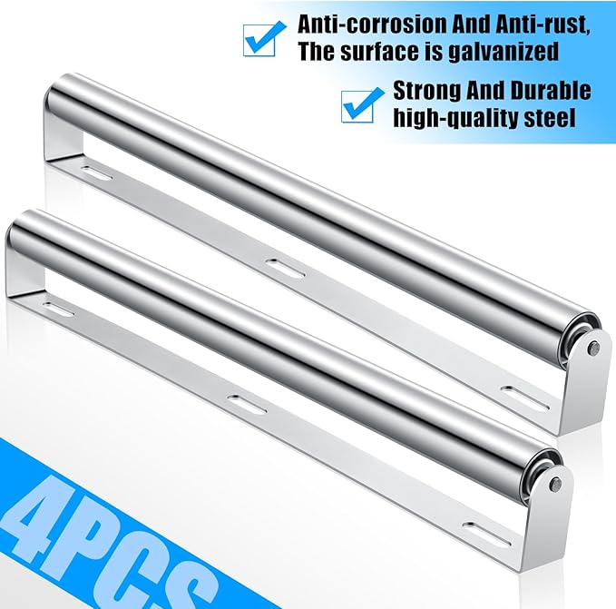 Therwen Boat Trailer Roller with Bracket Set Conveyor Rollers 1.5" Diameter Kayak Roller Metal Roller with Bracket for Transporting Raft Industrial Use