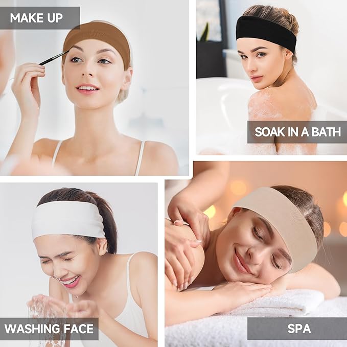 Workout Headbands for Women Non Slip - 8PCS Elastic Sport Head Bands for Women's Hair, Sweat Headband for Athletic Yoga Running Gym