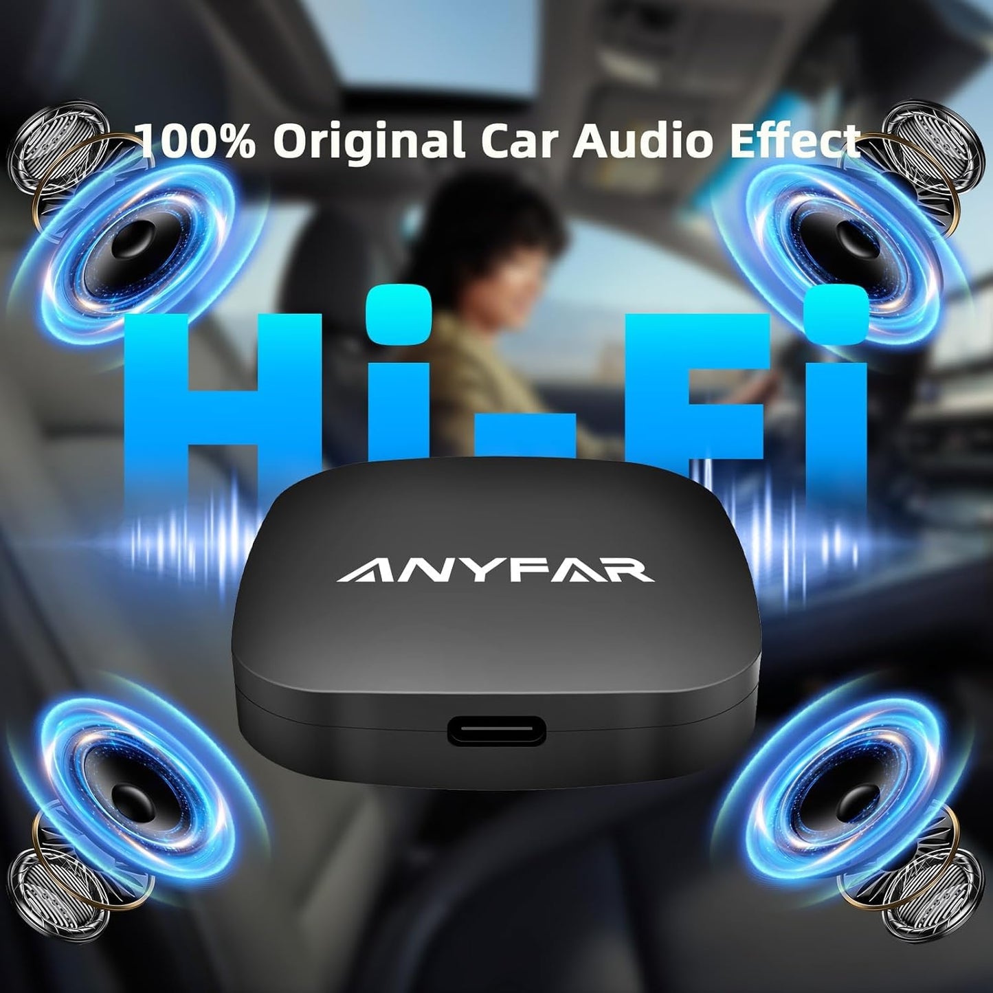 AI 7 Wireless CarPlay Adapter Android Box with YouTube Netflix TikTok Disney+, Play Store(for App Download), Supports TF Card & USB Drive, USB/Type-C, Fits for Built-in Wired CarPlay Car (32GB)