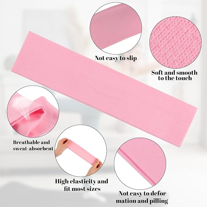 8 Pack Headbands for Women, Sweat Absorbing Sport Headbands Non Slip Cotton Hair Bands for Daily Life Workout Yoga Running